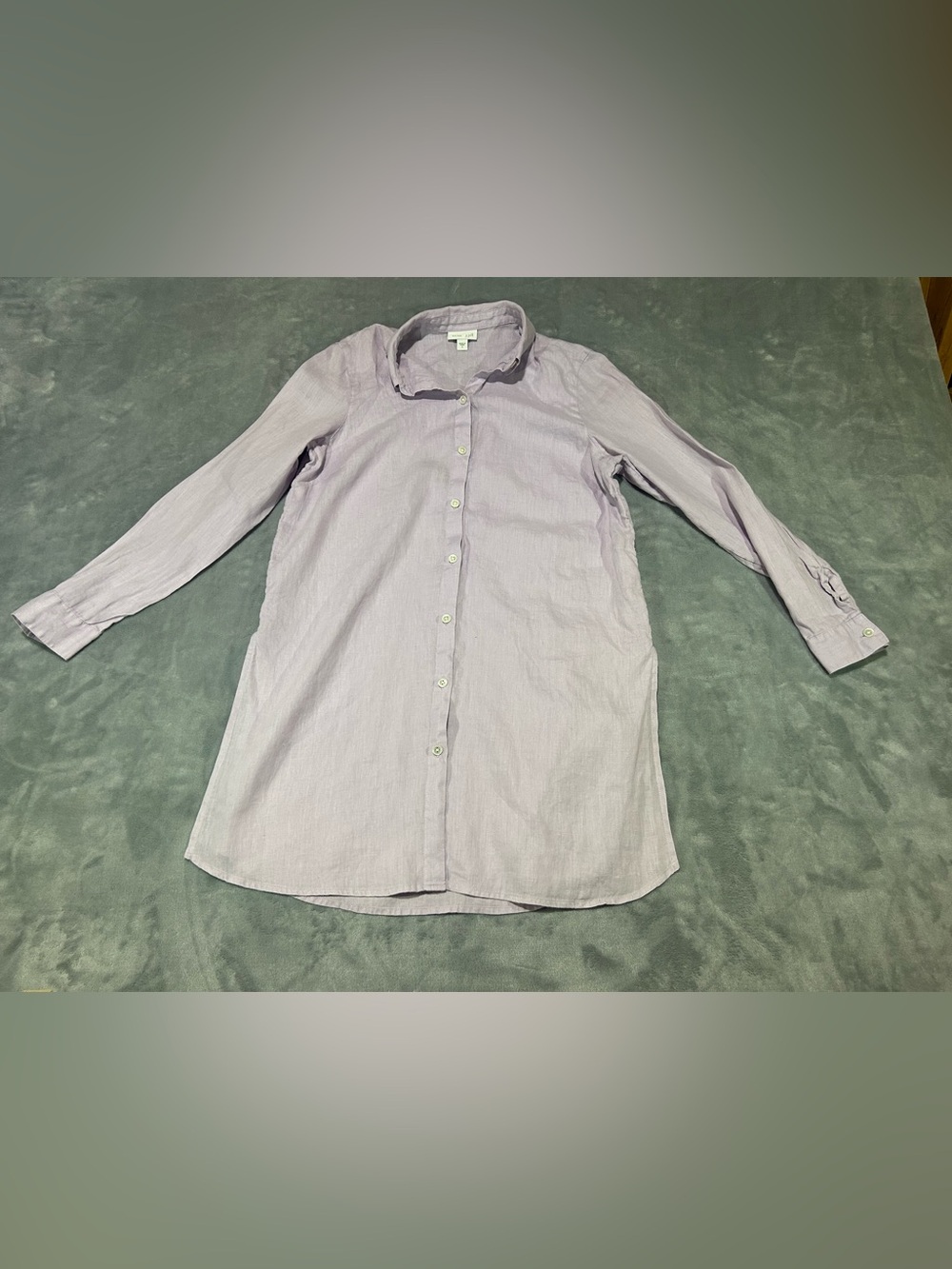 J. Jill Love Linen Womens Purple Woven Collared Button-Front Shirt Size S